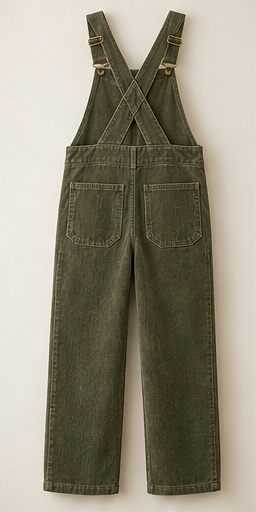 Cedar Walk Overalls, Moss Green, back view