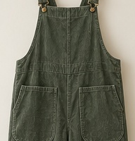 Fern Meadow Overalls, Fern Green, corduroy and pocket detail