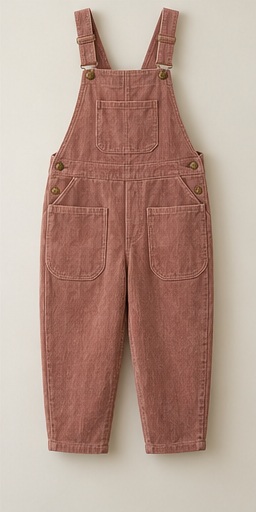 Rosewood Quiet Overalls, Dusty Rose, front view